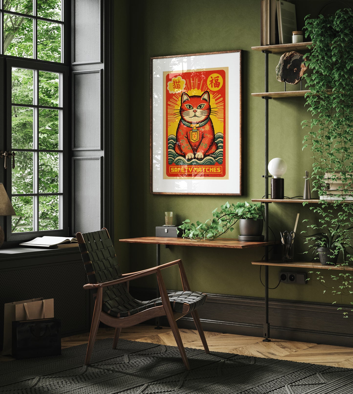 Lucky Cat Matchbox Print