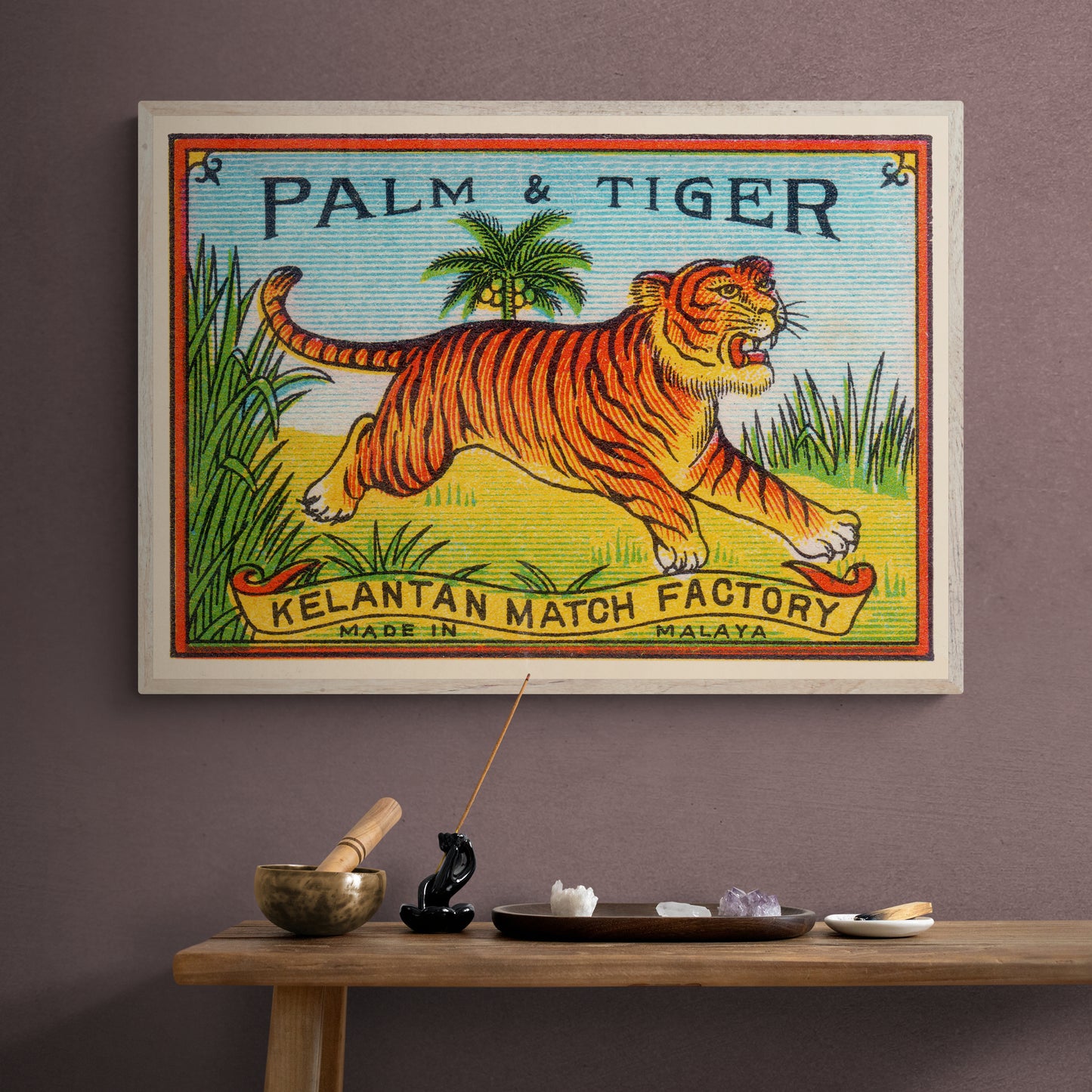 Palm Tiger Matchbox Art Print