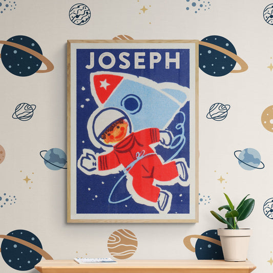Personalized Kids Astronaut Print