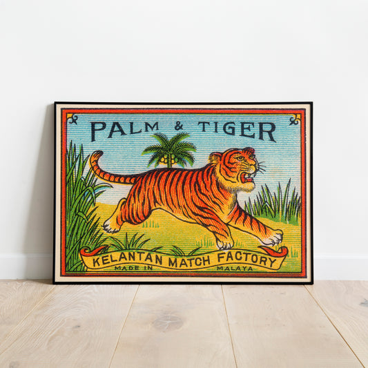 Palm Tiger Matchbox Art Print