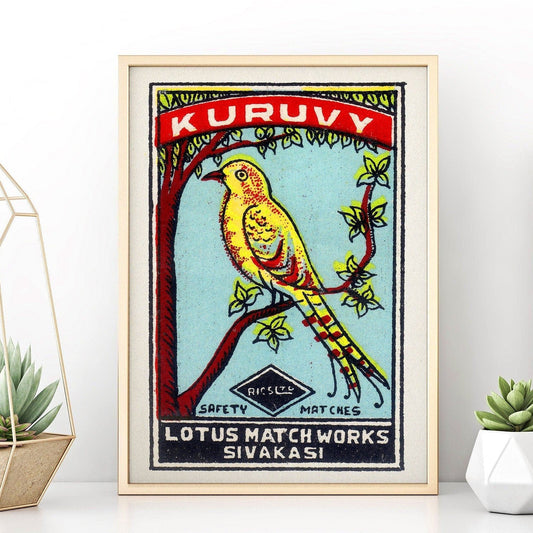 Lotus Bird Matchbox Print