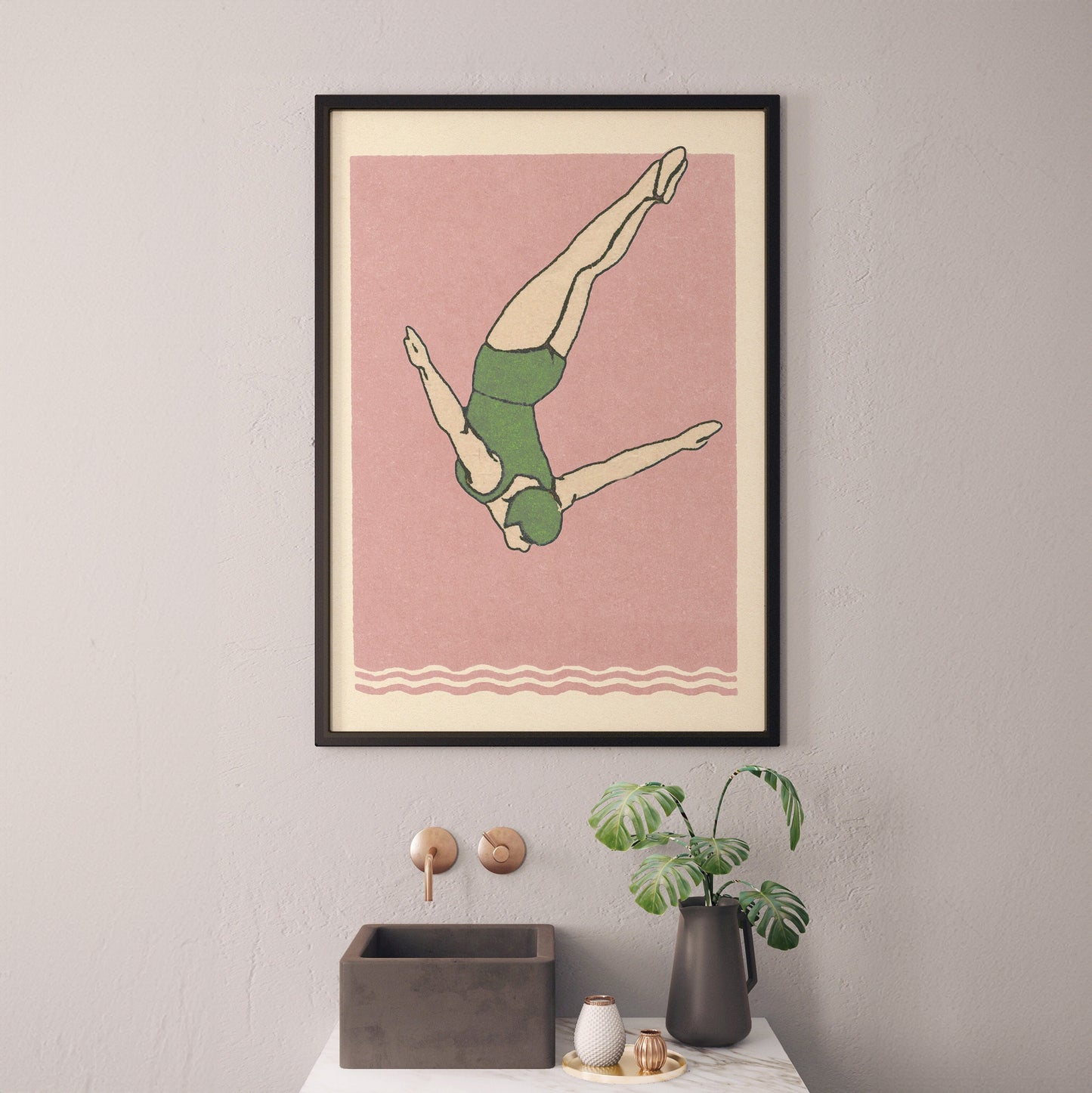Art Deco Diver Print