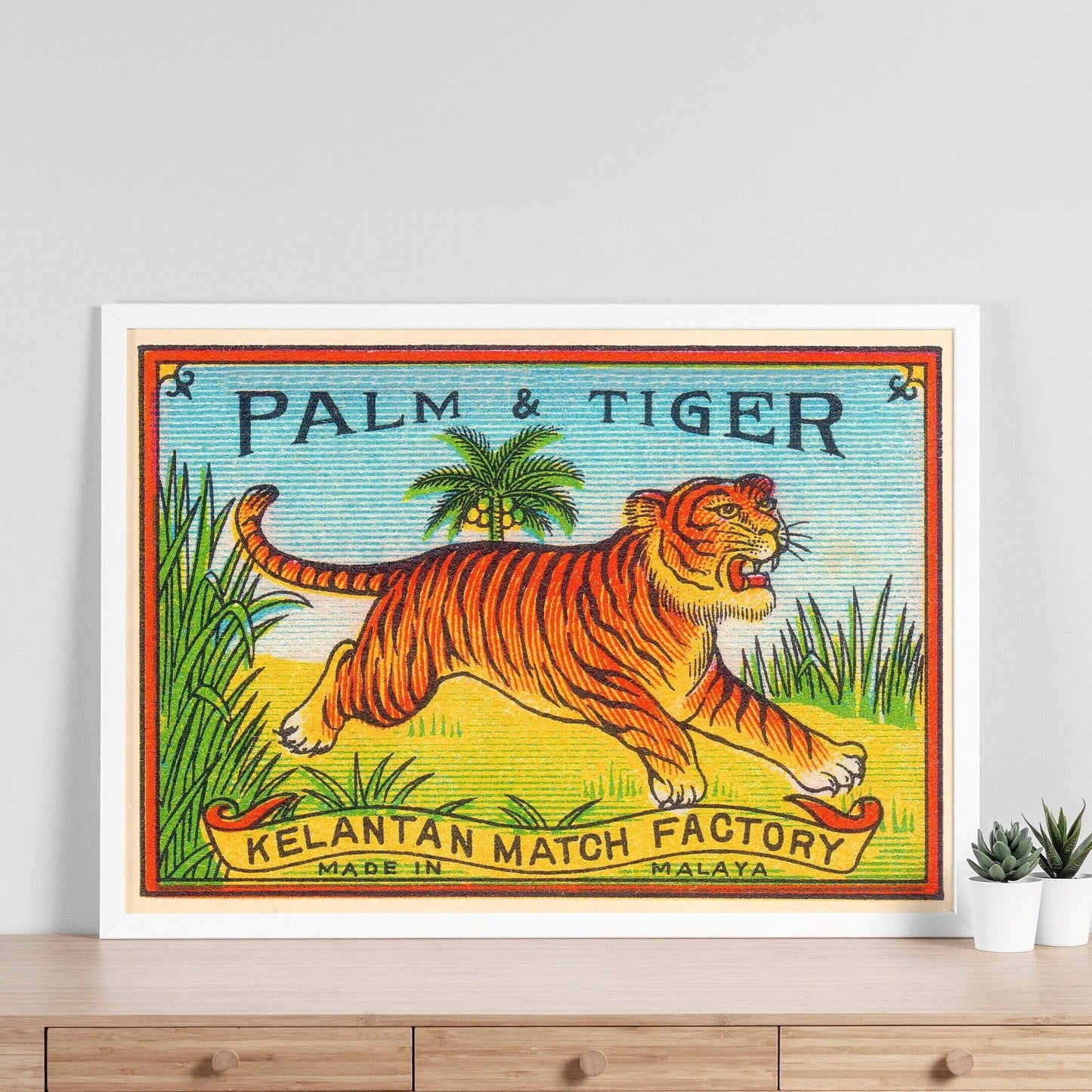 Palm Tiger Matchbox Art Print