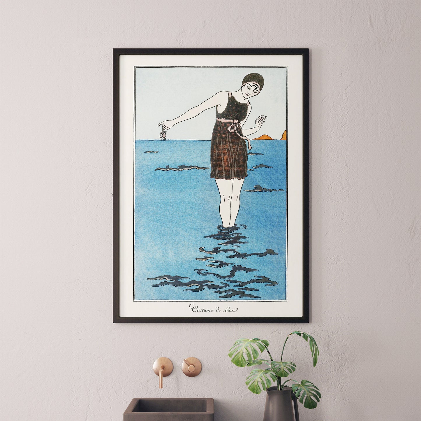 French Beach Beauty Art Deco Print