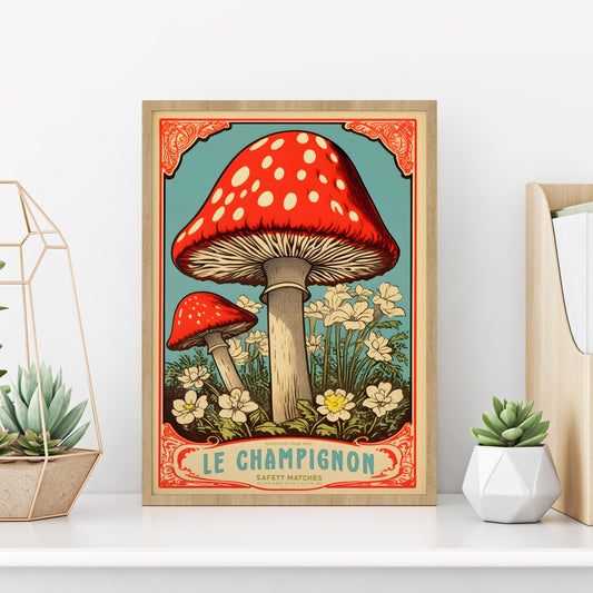 'Le Champignon' Red Toadstool Print