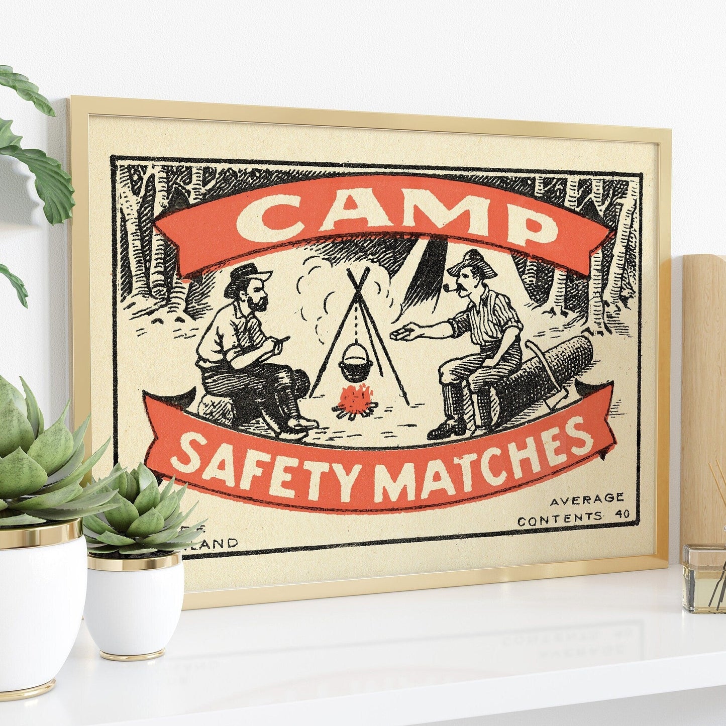 Camp Matchbook Print | Vintage Cowboy Art | Large Wall Decor | Retro Western | Camping Aesthetic | The Power of the Dog