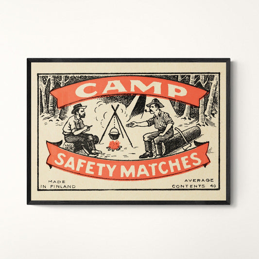 Camp Matchbook Print | Vintage Cowboy Art | Large Wall Decor | Retro Western | Camping Aesthetic | The Power of the Dog