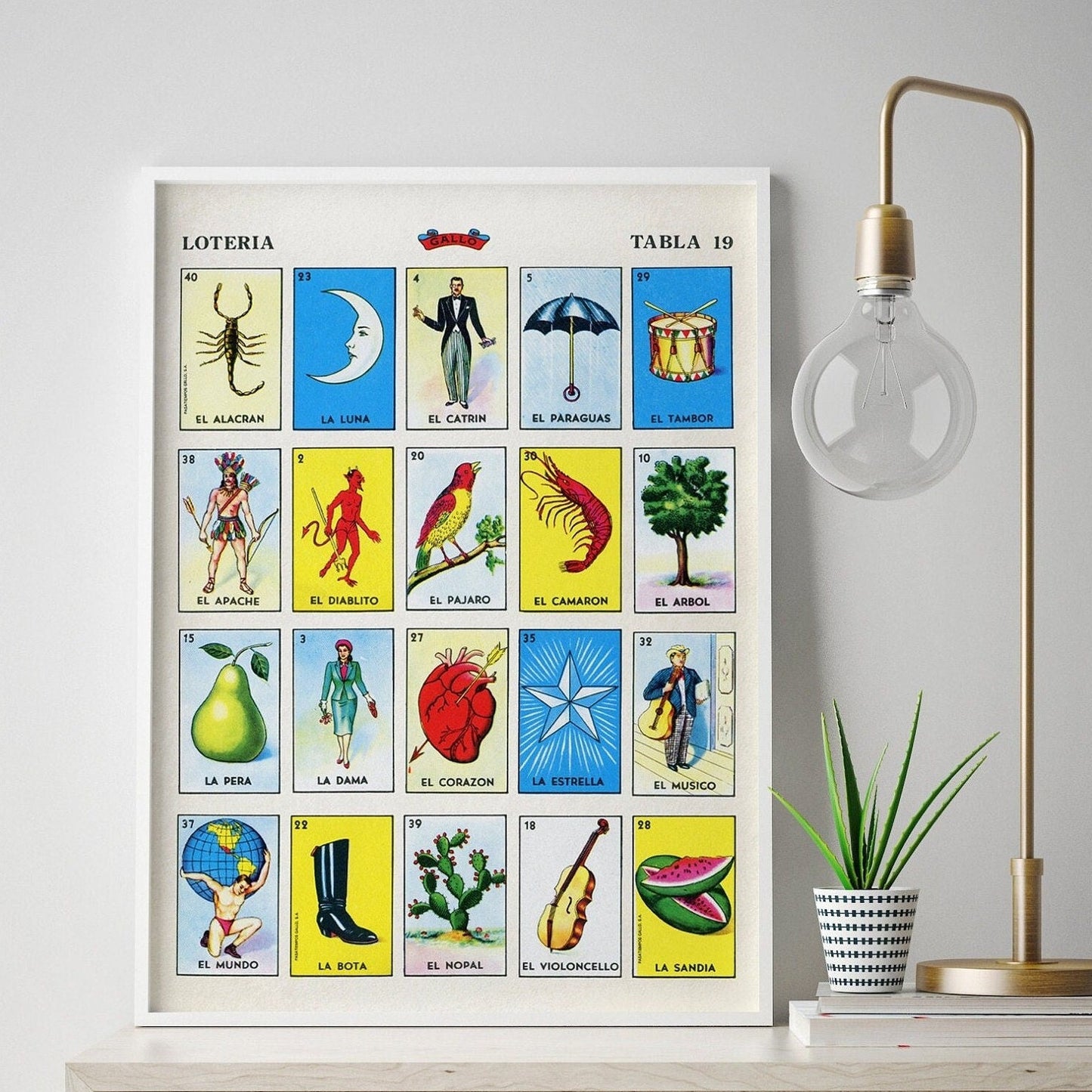 Vibrant Mexican Bingo Cards Art Print | Colorful Wall Decor | Fiesta-Inspired Home Decor | Unique Mexico Loteria Gift