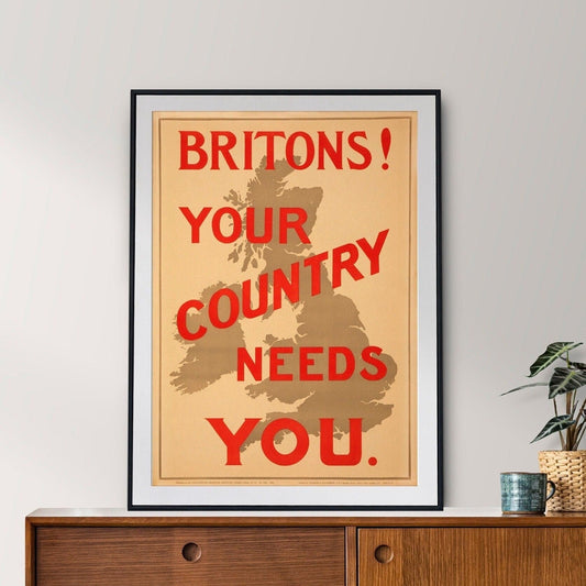 British Wartime Poster Print | Historic War Recruitment Artwork | Vintage Home Decor | Unique Wall Art | WWII Memorabilia
