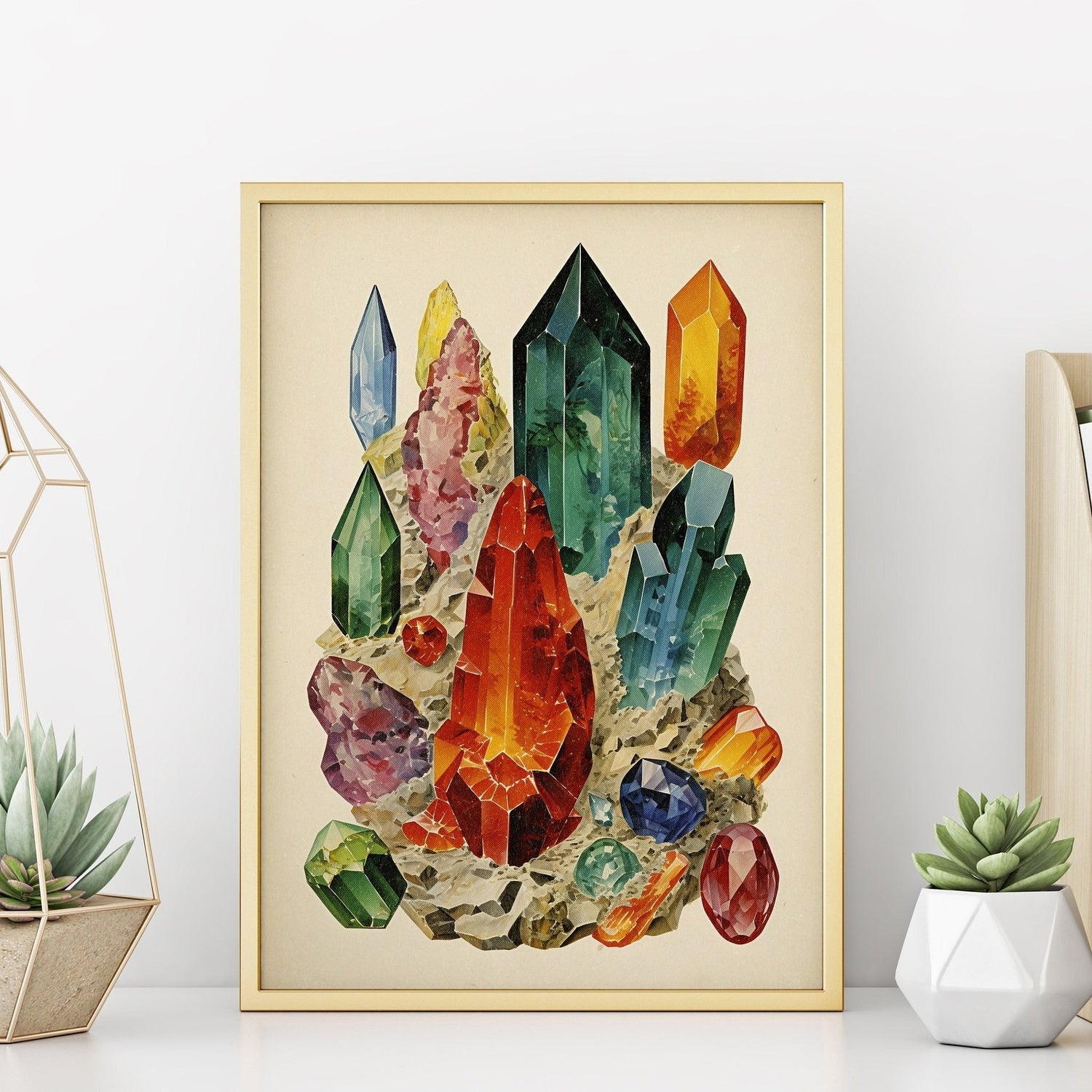 Crystal Print | Mineralogy Poster | Meditation Spaces | Unique Decor | Large Geology Wall Art