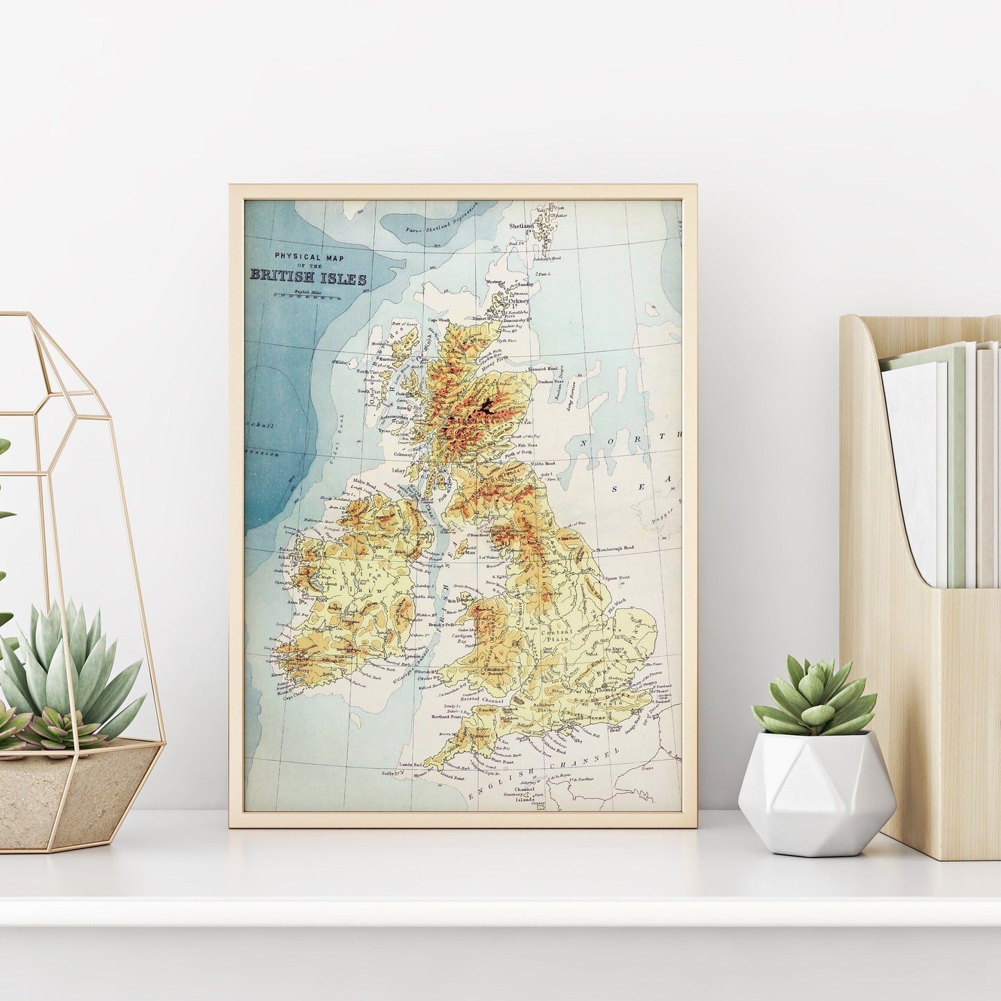 Vintage British Isles Map Print (1887) | UK Historical Map | Antique Travel Poster | Unique Home Decor | Old England