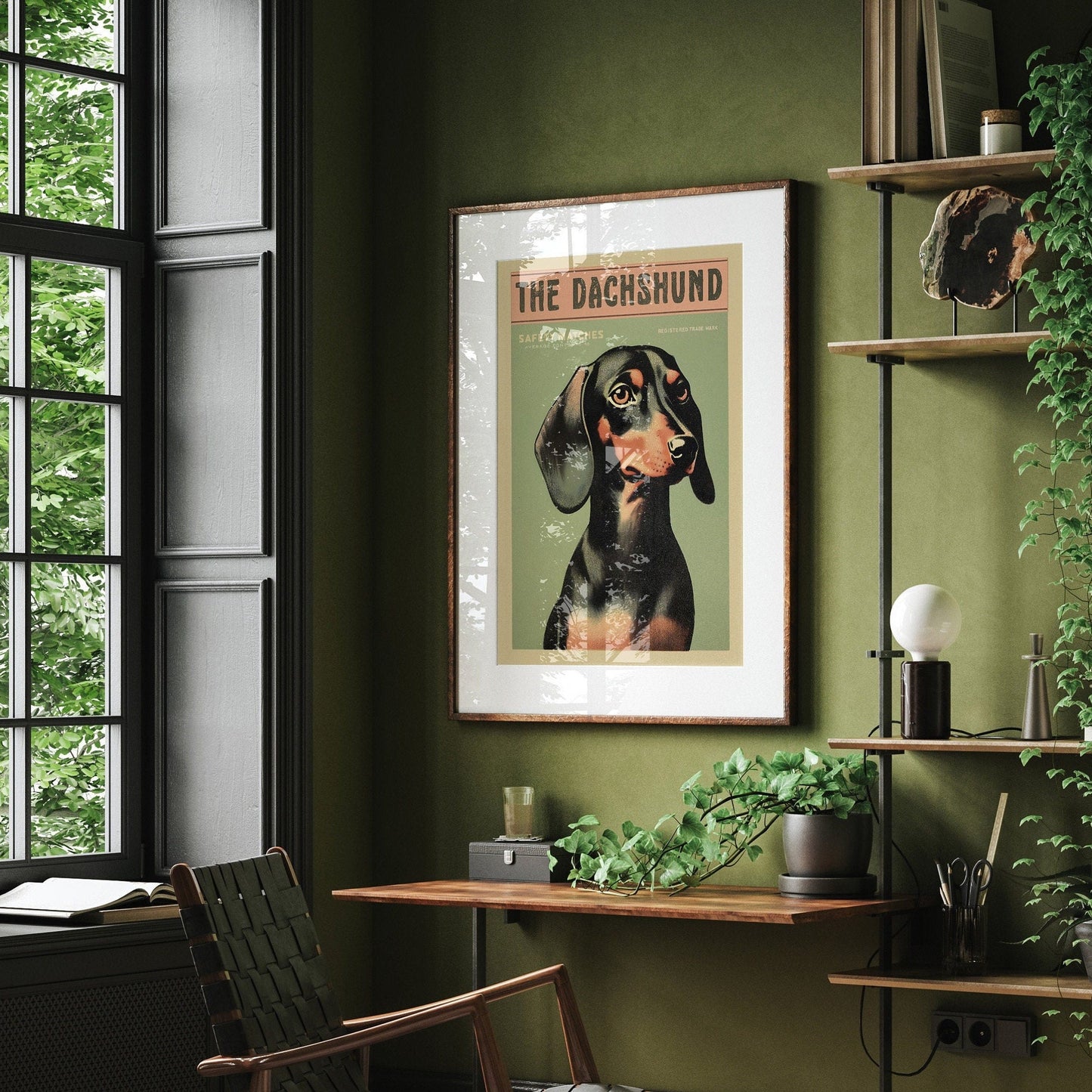 Dachshund Dog Art Print | Vintage Matchbook Label Design | Retro Wall Decor | Unique Wall Art | Sausage Dog Lover Gift