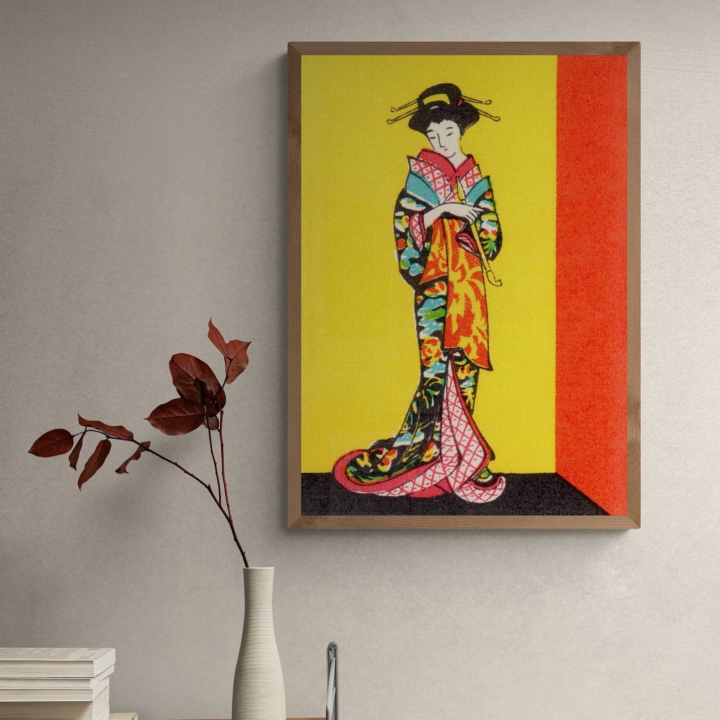 Japanese Geisha Girl Art Print | Vintage Japan Decor | Asian Art