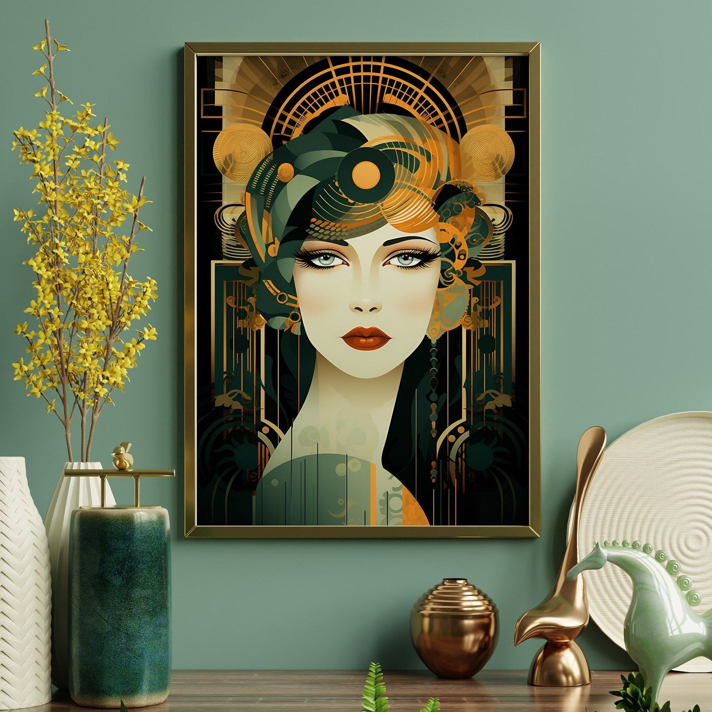 Art Deco Girl Art Print | 1930s Decor | Deco Elegance | Unique Home Gift