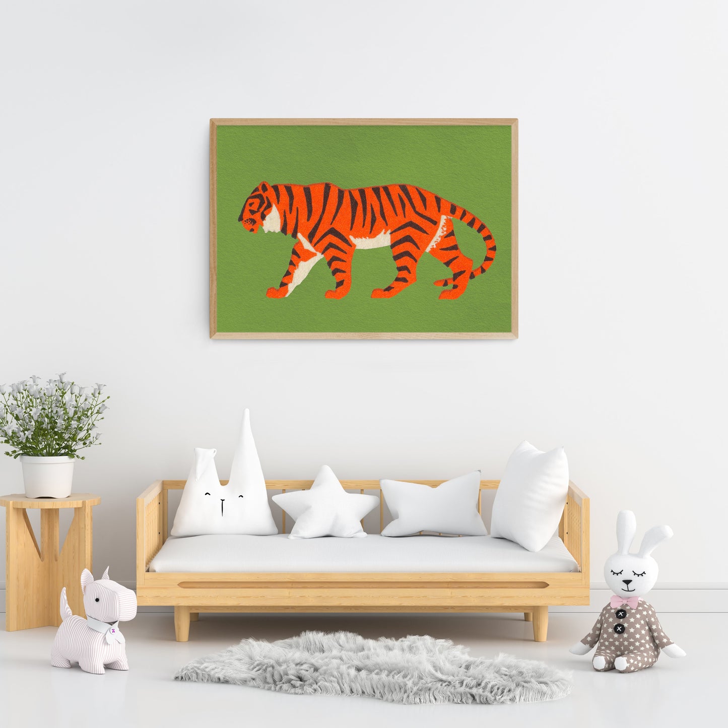 Colorful Simple Tiger Print | Jungle Wall Art | Kids Bedroom Decor | Big Cat Poster