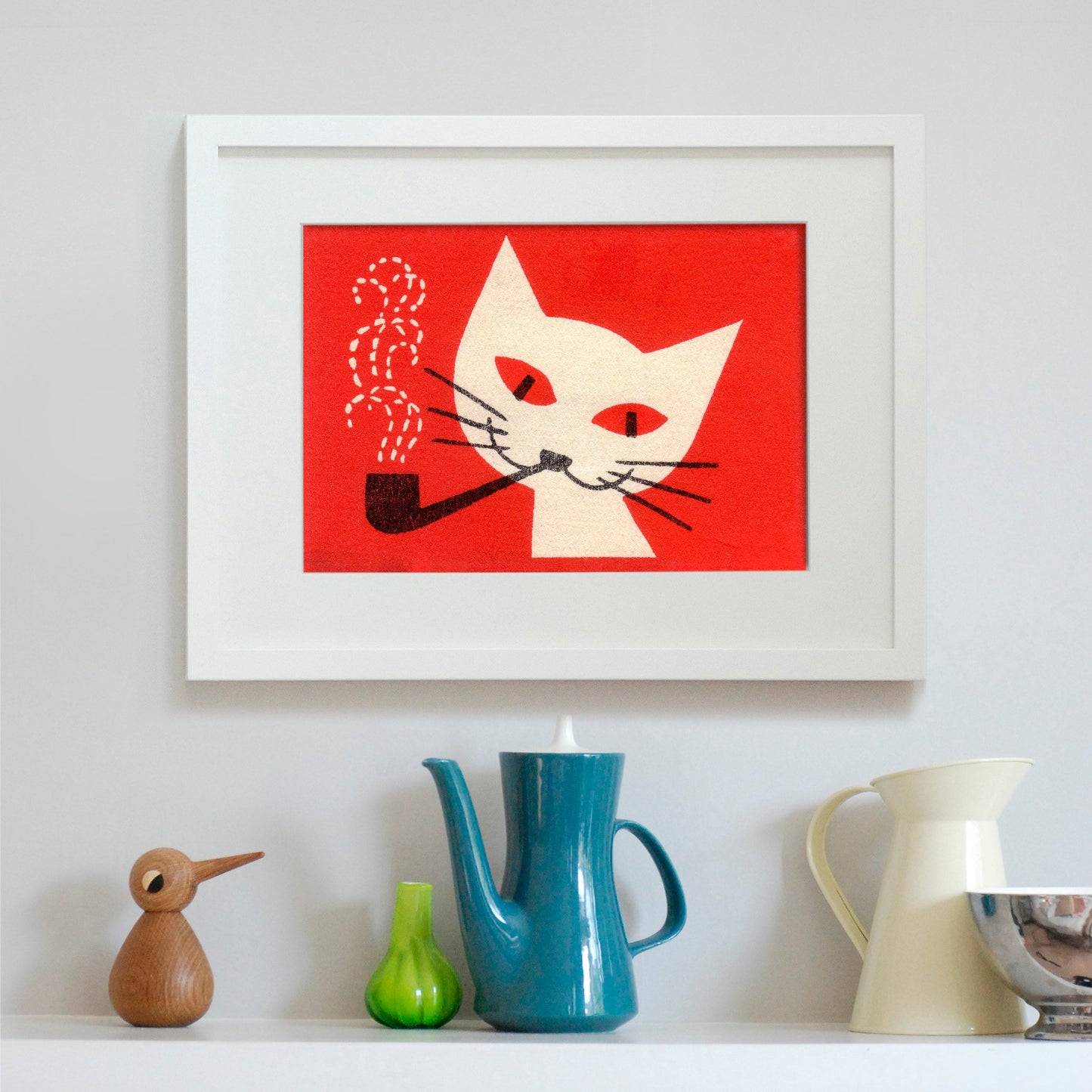 Vintage Cat Poster | Cat Decor | Love Cats Poster | Large Wall Art | Mid Century Modern