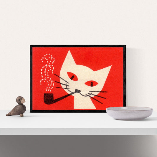 Vintage Cat Poster | Cat Decor | Love Cats Poster | Large Wall Art | Mid Century Modern