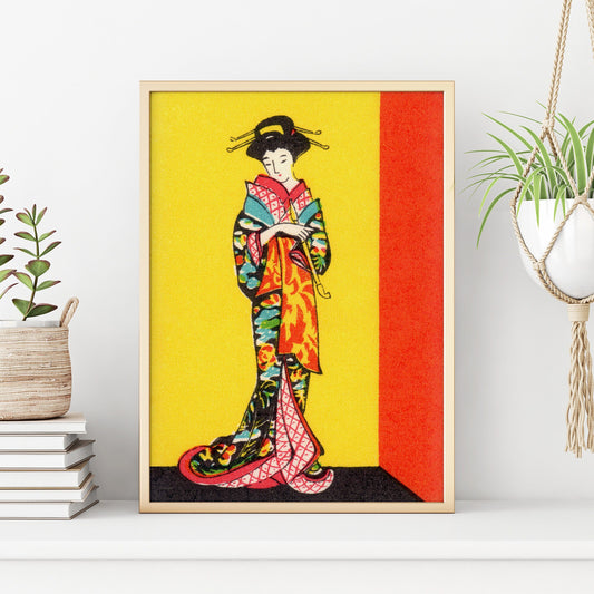 Japanese Geisha Girl Art Print | Vintage Japan Decor | Asian Art