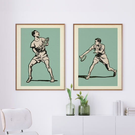 Set of 2 Retro Tennis Prints