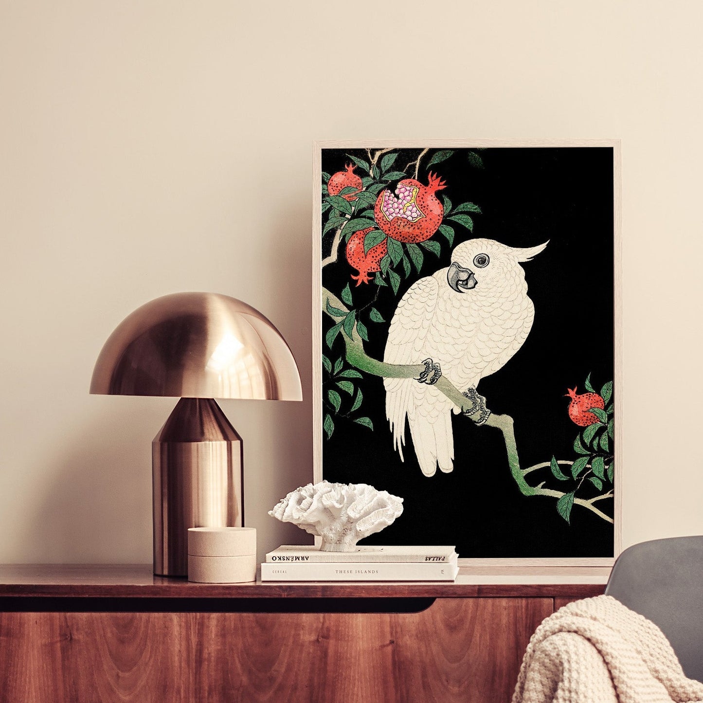 Cockatoo & Pomegranates Print
