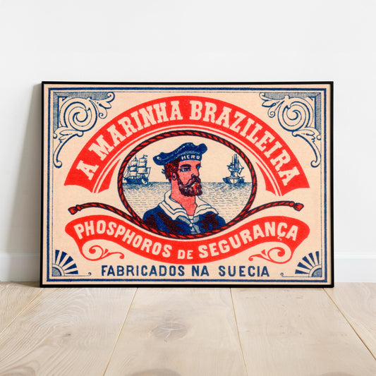 Whimsical Vintage Sailor Print | Nautical Bathroom Decor | Colourful Mid-Century Wall Decor