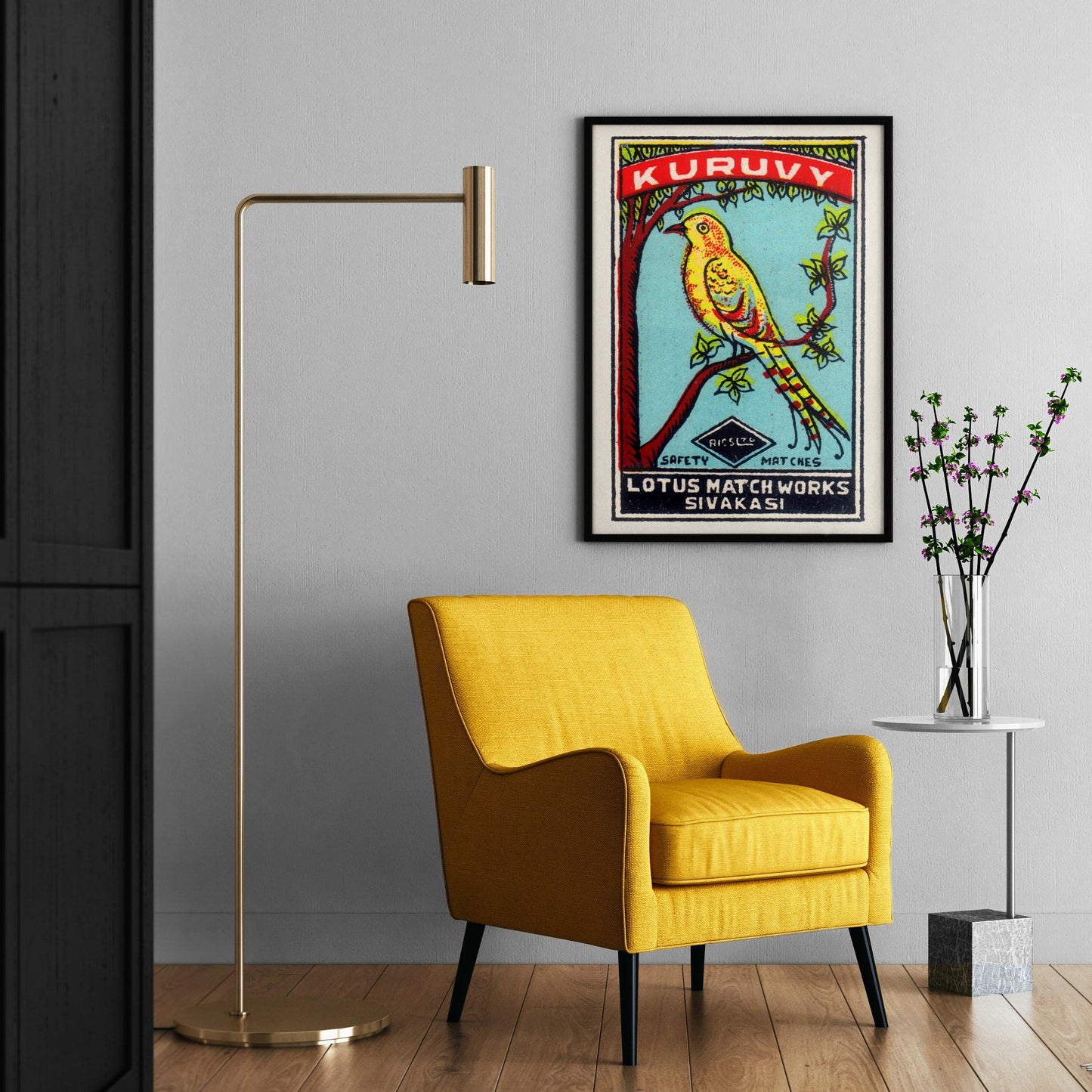 Lotus Bird Matchbox Print
