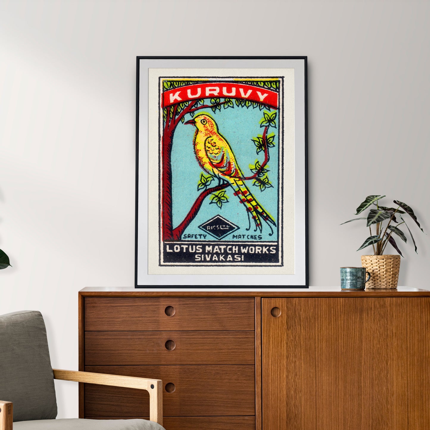 Lotus Bird Matchbox Print