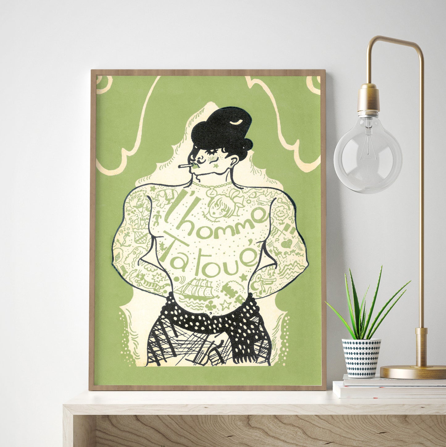 Vintage Tattooed Man Print