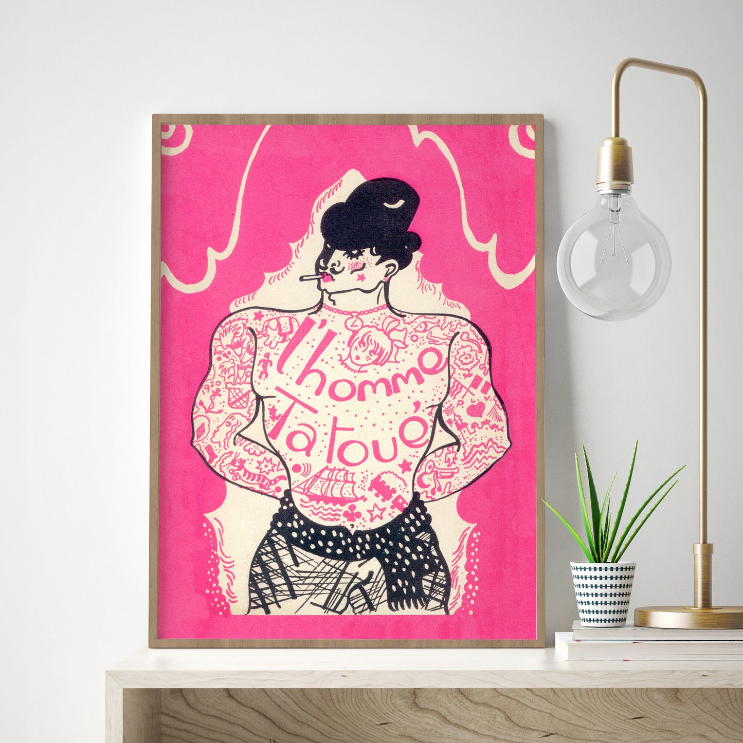 Vintage Tattooed Man Print