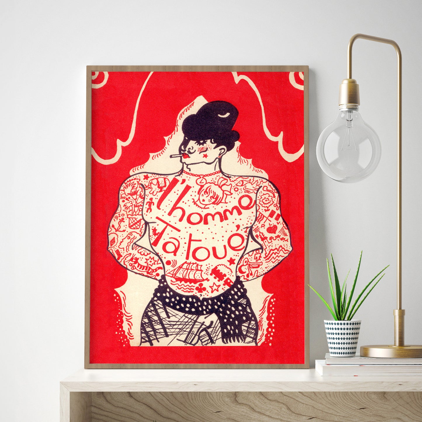 Vintage Tattooed Man Print
