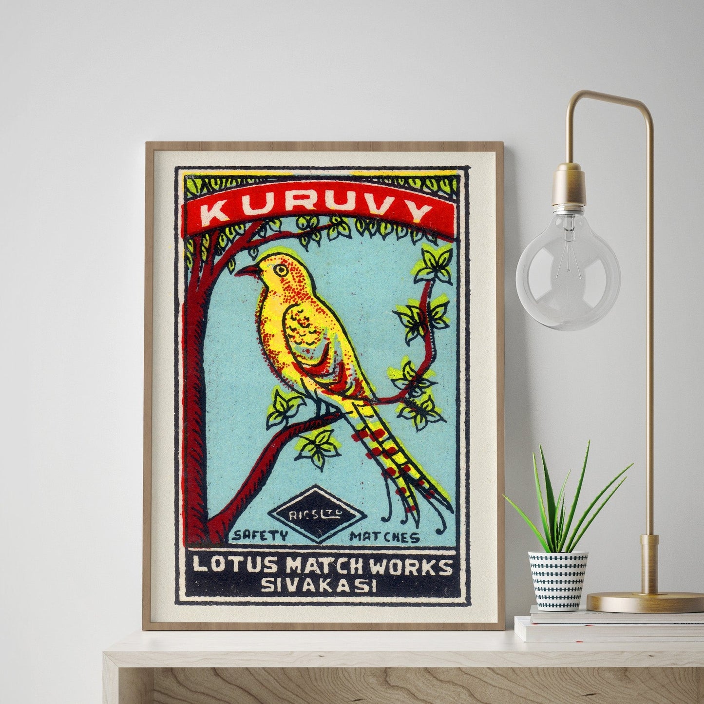 Lotus Bird Matchbox Print