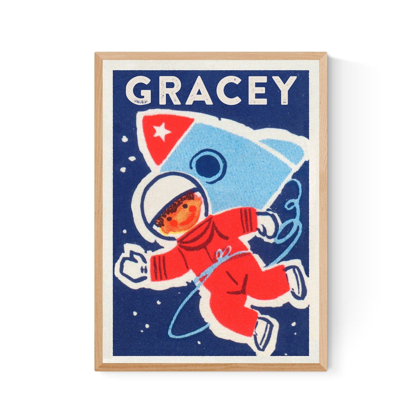Personalized Astronaut Print | Space Theme | Birthday Boy | Custom Word Art | Spaceman Gift