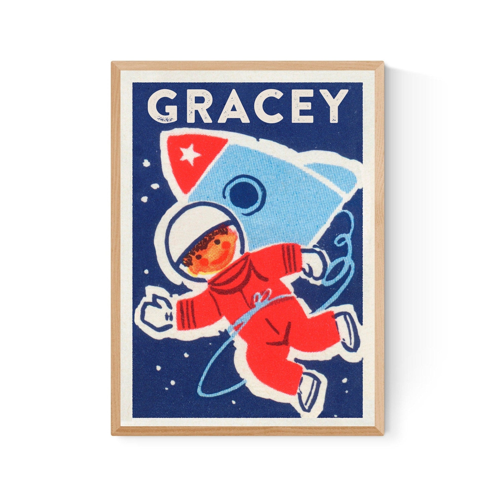 Personalized Astronaut Print | Space Theme | Birthday Boy | Custom Word Art | Spaceman Gift
