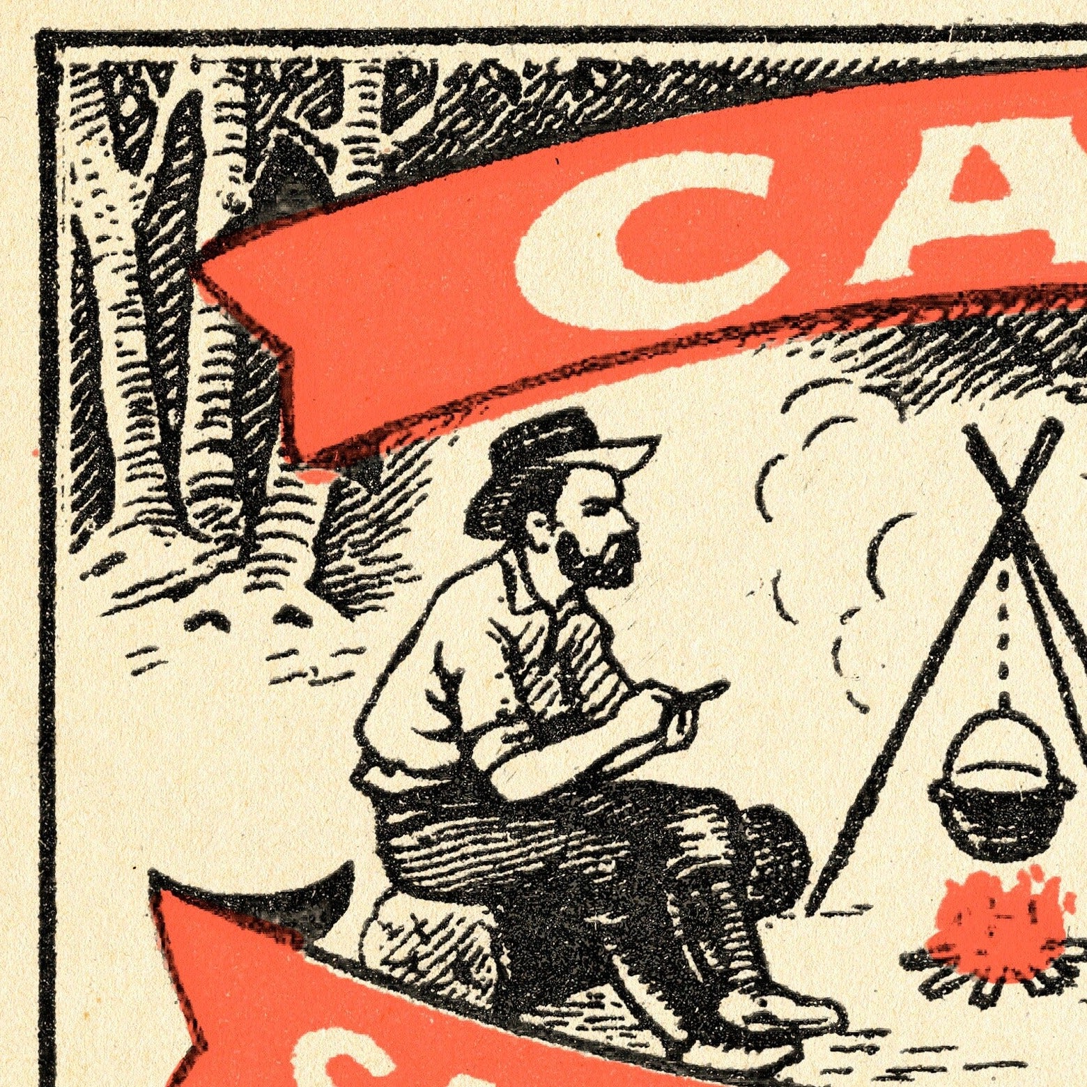 Camp Matchbook Print | Vintage Cowboy Art | Large Wall Decor | Retro Western | Camping Aesthetic | The Power of the Dog