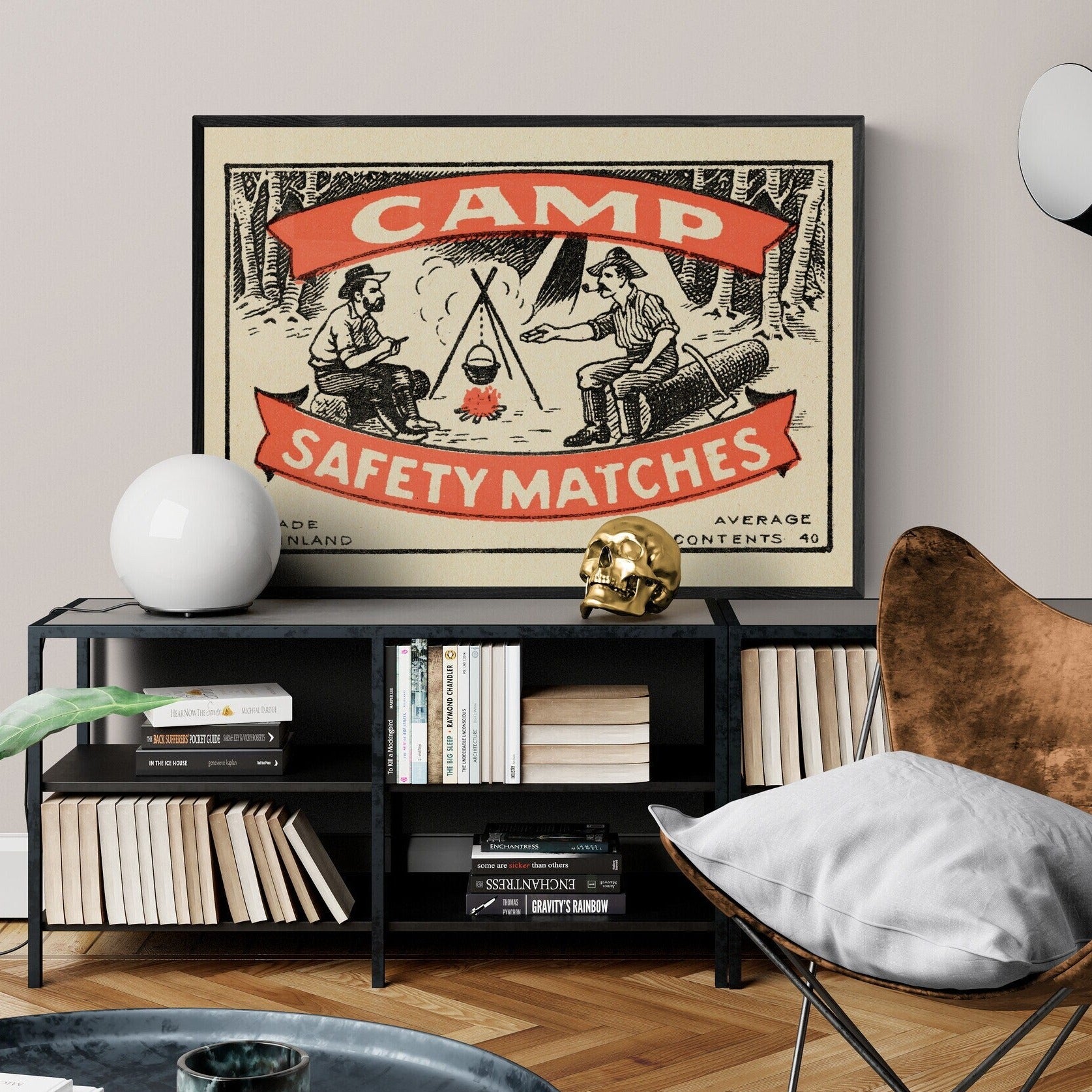 Camp Matchbook Print | Vintage Cowboy Art | Large Wall Decor | Retro Western | Camping Aesthetic | The Power of the Dog