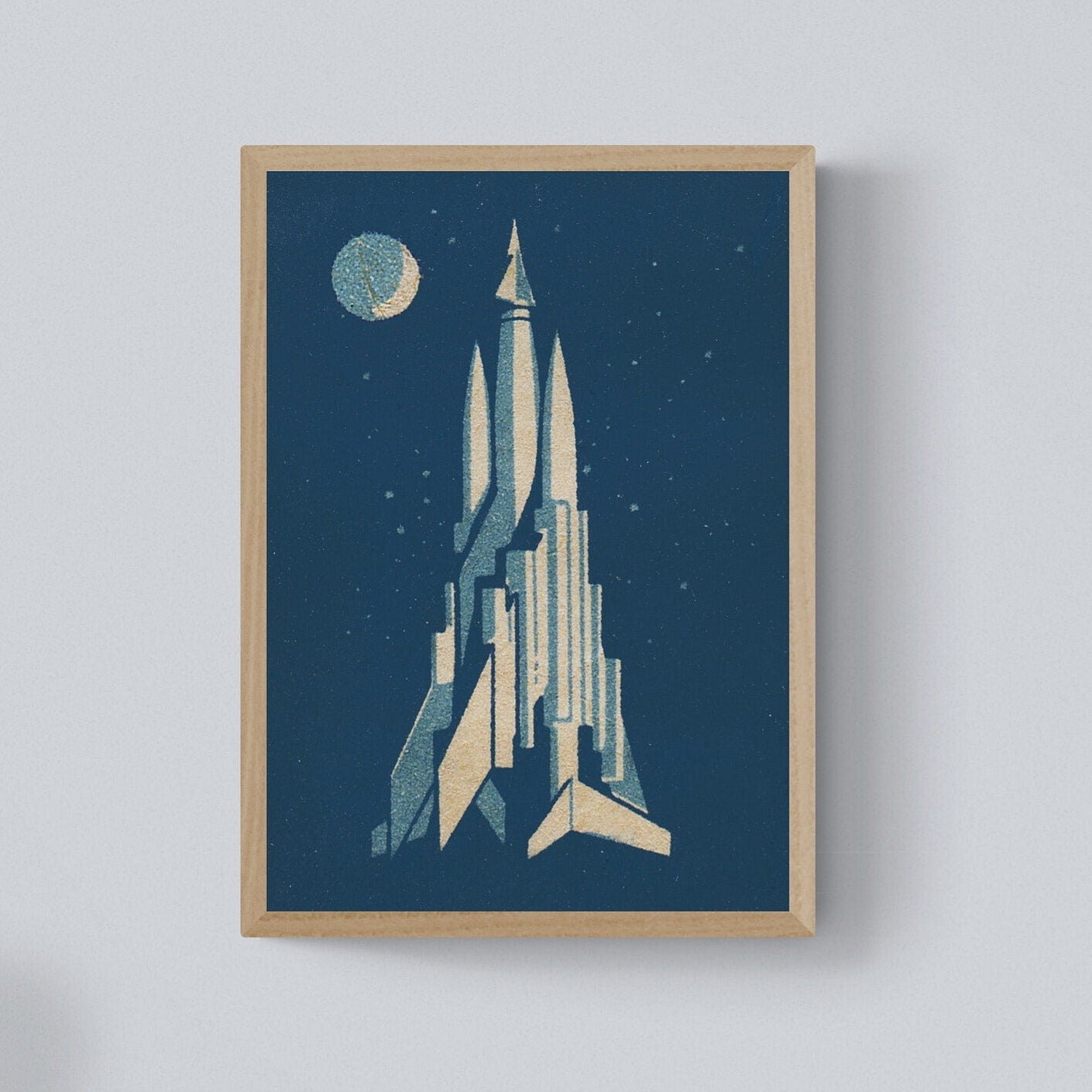 Retro Rocket Print | Space Gifts for Kids | Vintage Science Poster | Astro Decor