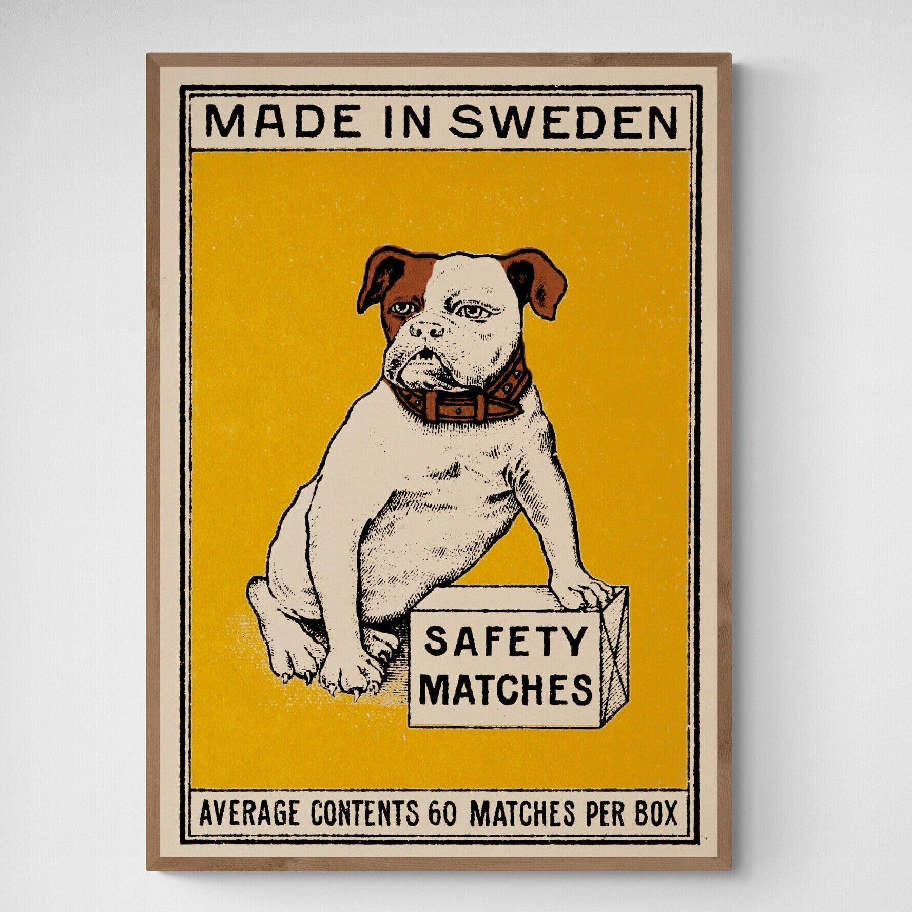 Bulldog Art Print | Vintage Dog Art | Large Wall Decor | Retro Animal Poster