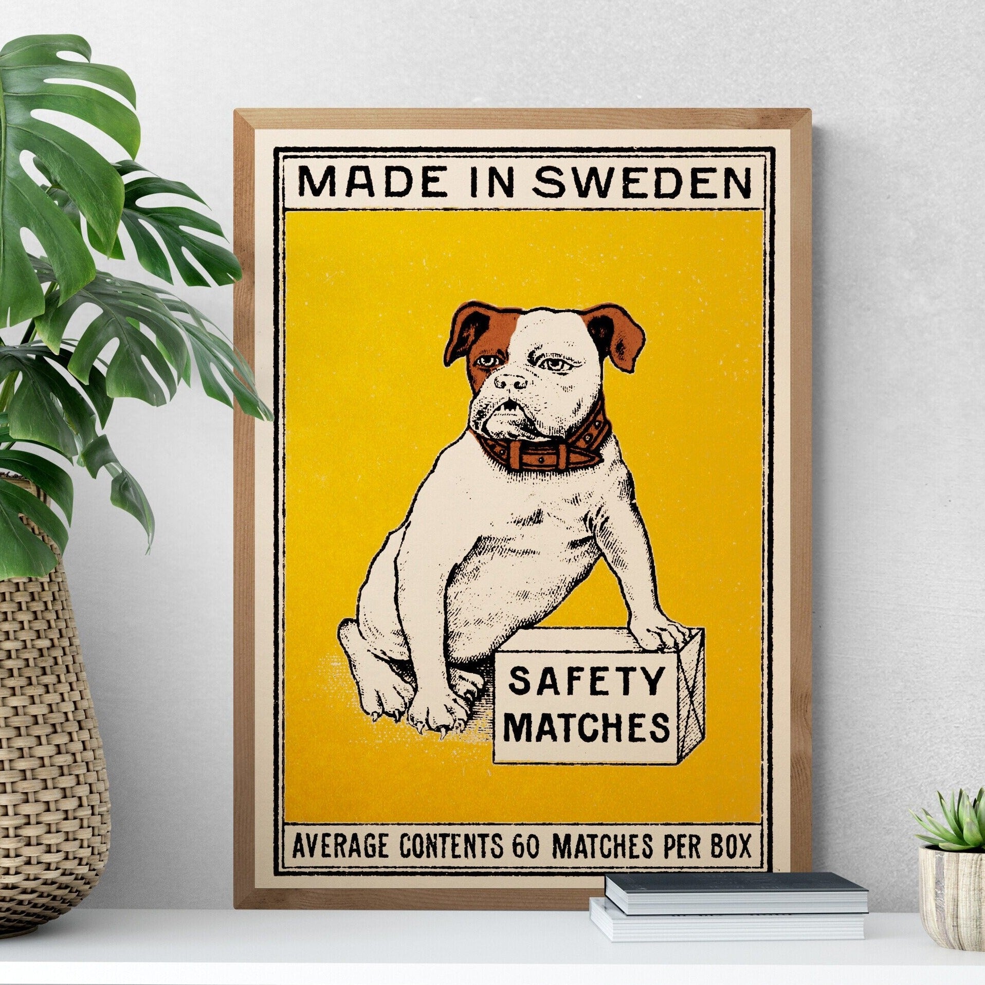 Bulldog Art Print | Vintage Dog Art | Large Wall Decor | Retro Animal Poster