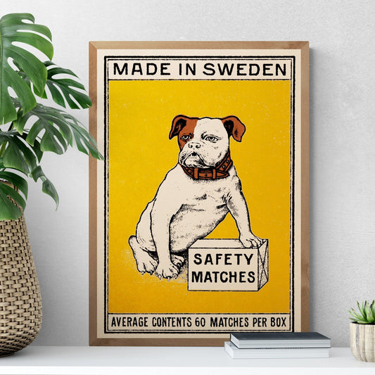 Bulldog Art Print | Vintage Dog Art | Large Wall Decor | Retro Animal Poster