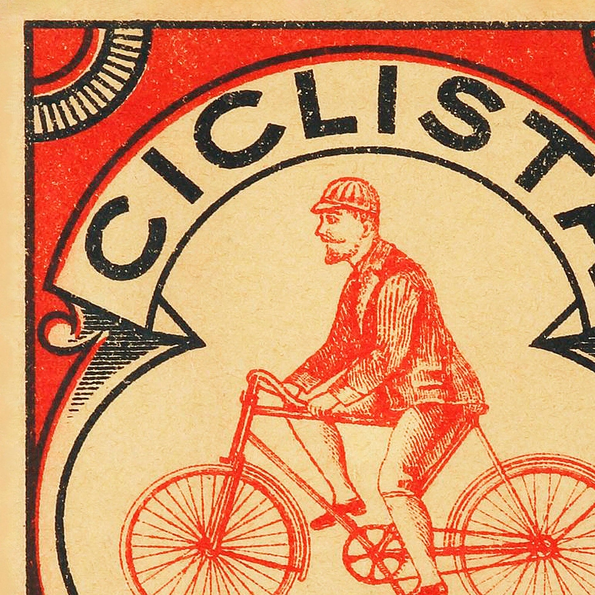 Vintage Cycling Print | Antique Bicycle Art | Retro Swedish Illustration | Unique Decor | Boho Home Gift | Large Wall Art |