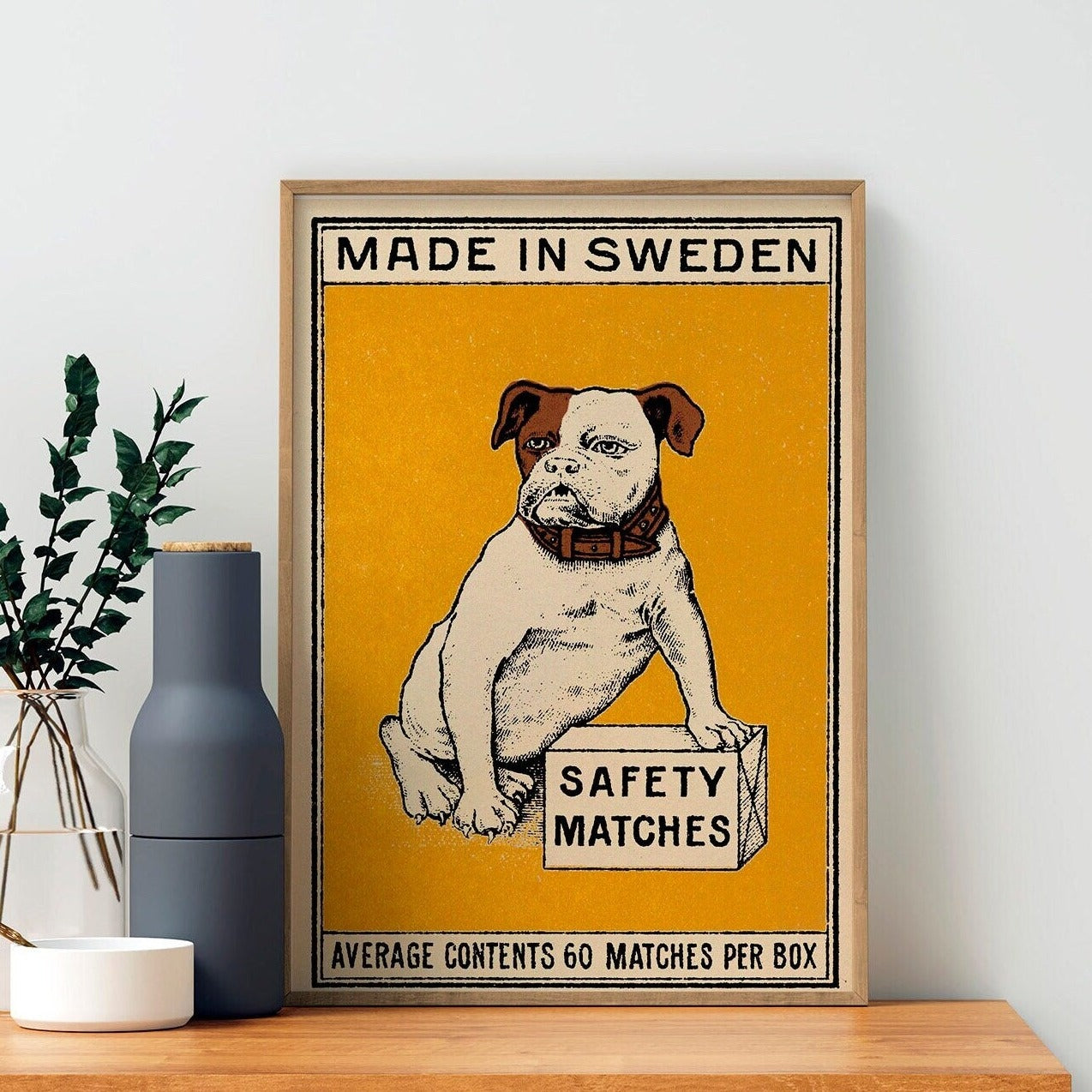 Bulldog Art Print | Vintage Dog Art | Large Wall Decor | Retro Animal Poster