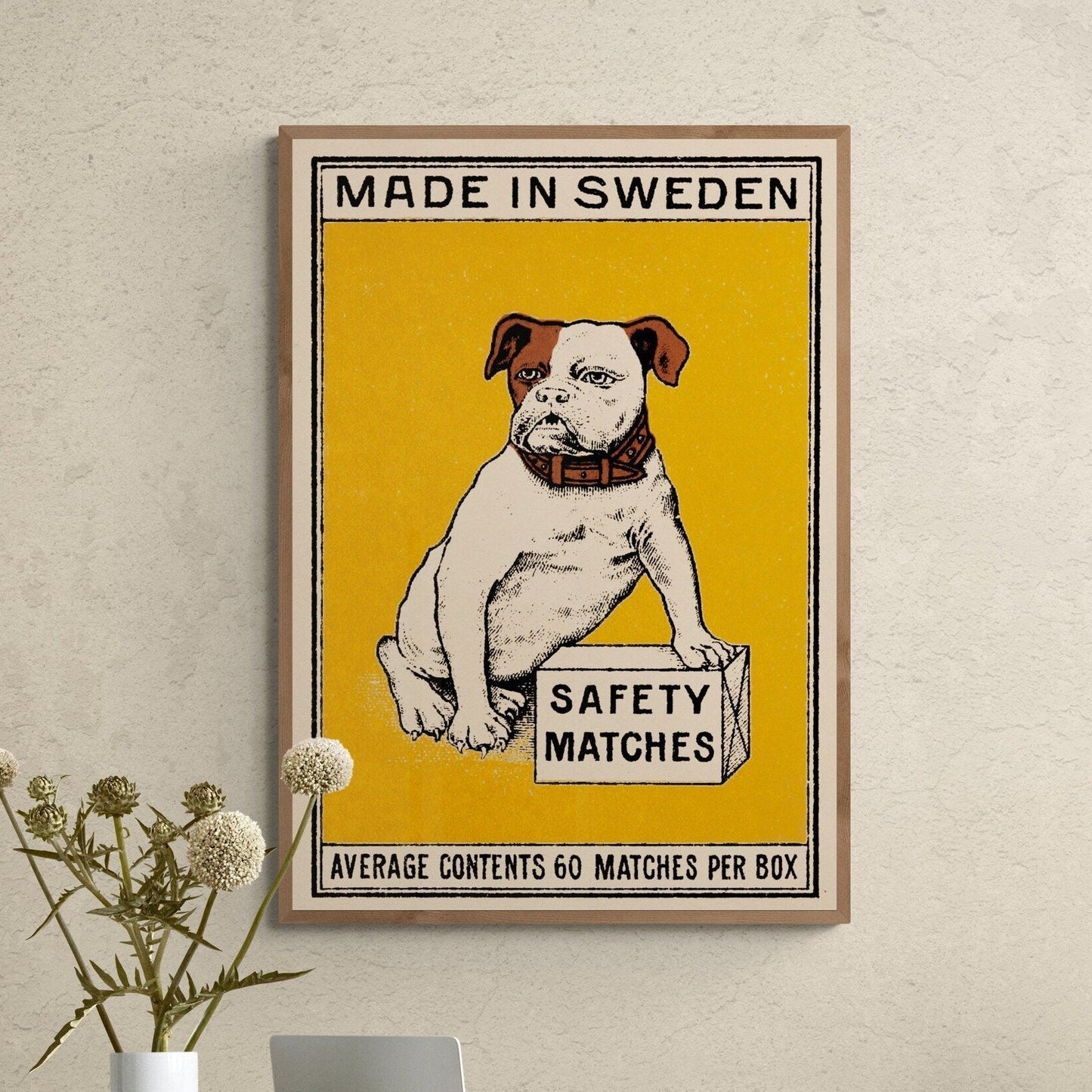 Bulldog Art Print | Vintage Dog Art | Large Wall Decor | Retro Animal Poster
