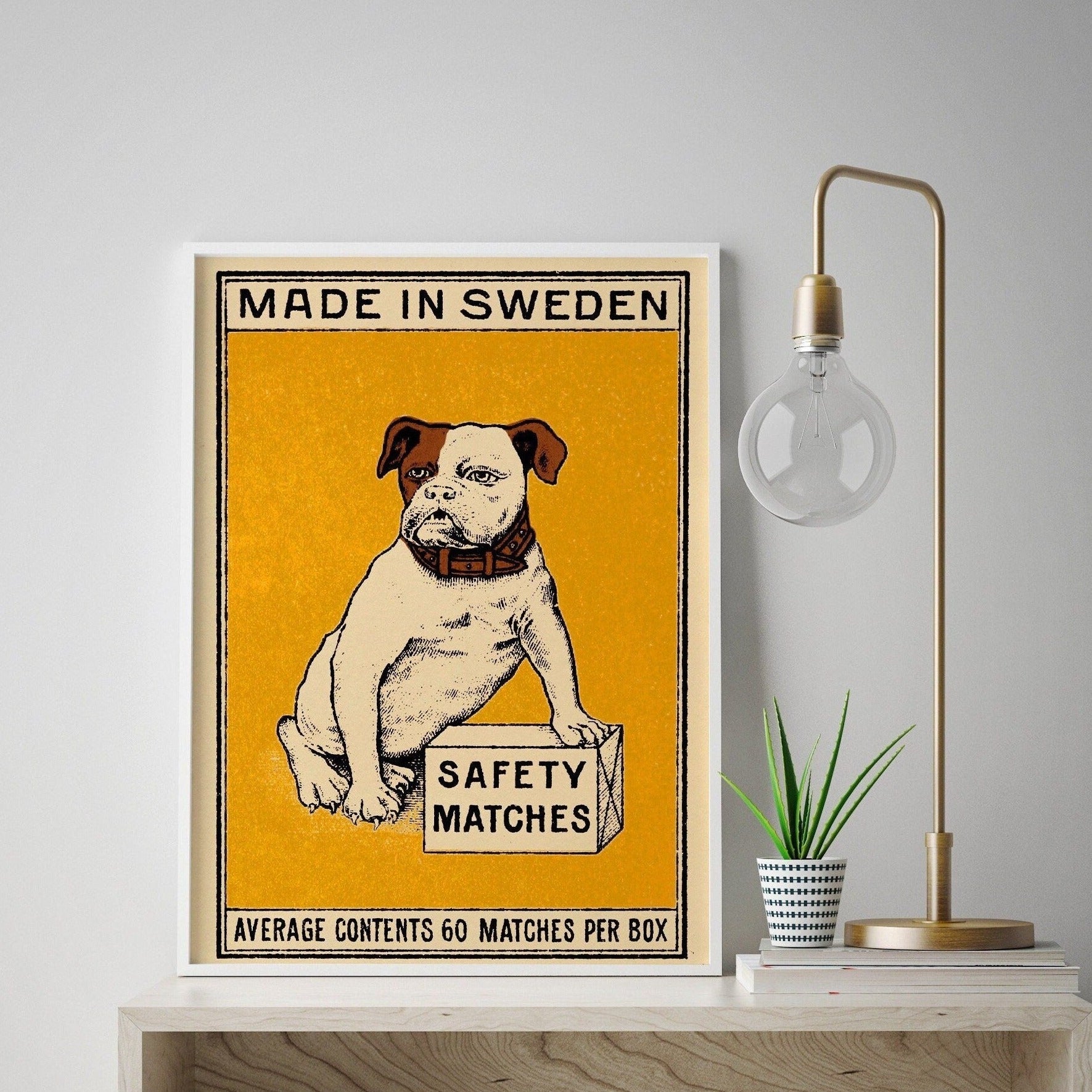 Bulldog Art Print | Vintage Dog Art | Large Wall Decor | Retro Animal Poster