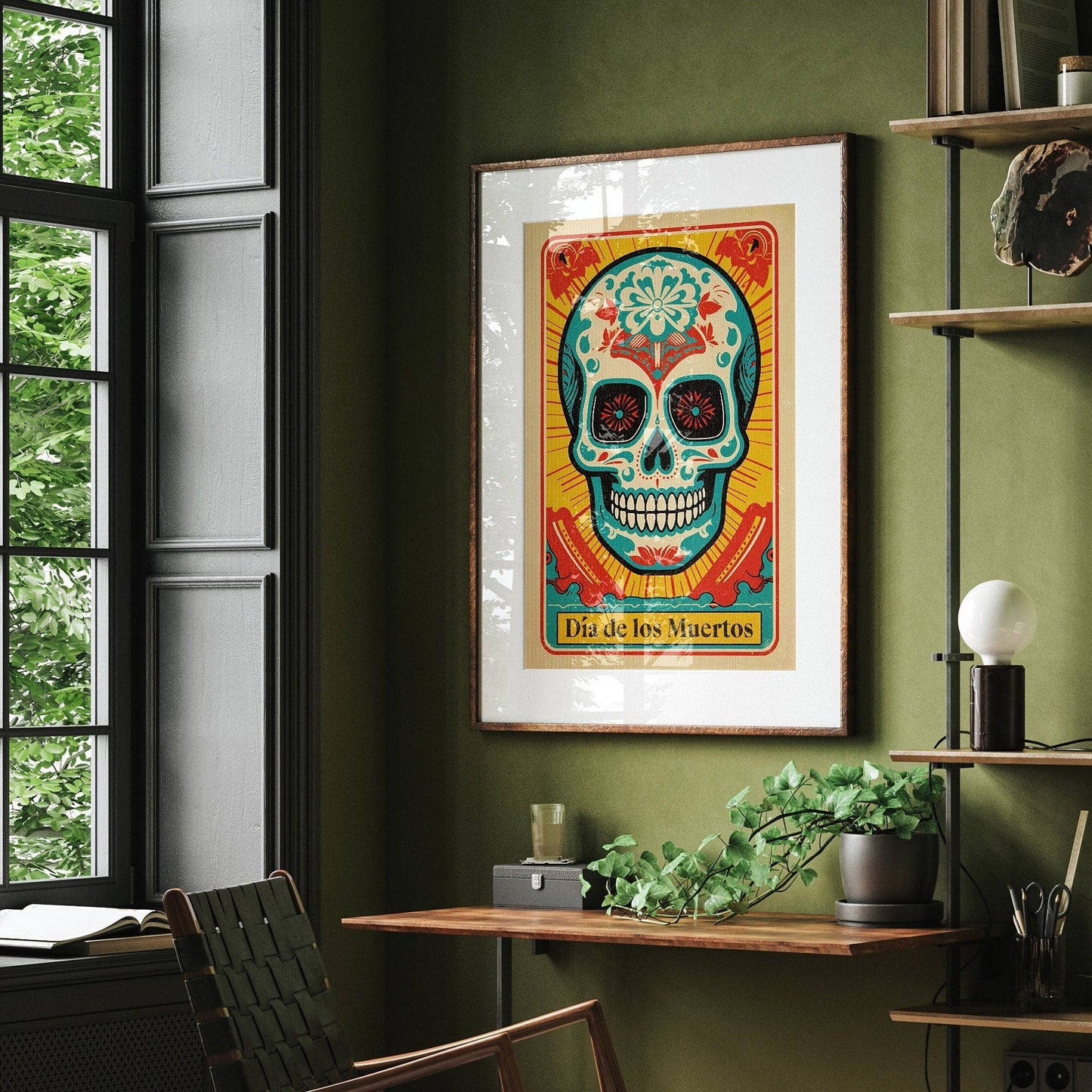 Day of the Dead Art Print | Día de los Muertos Wall Art | Vintage Sugar Skull Poster | Mexican Home Decor