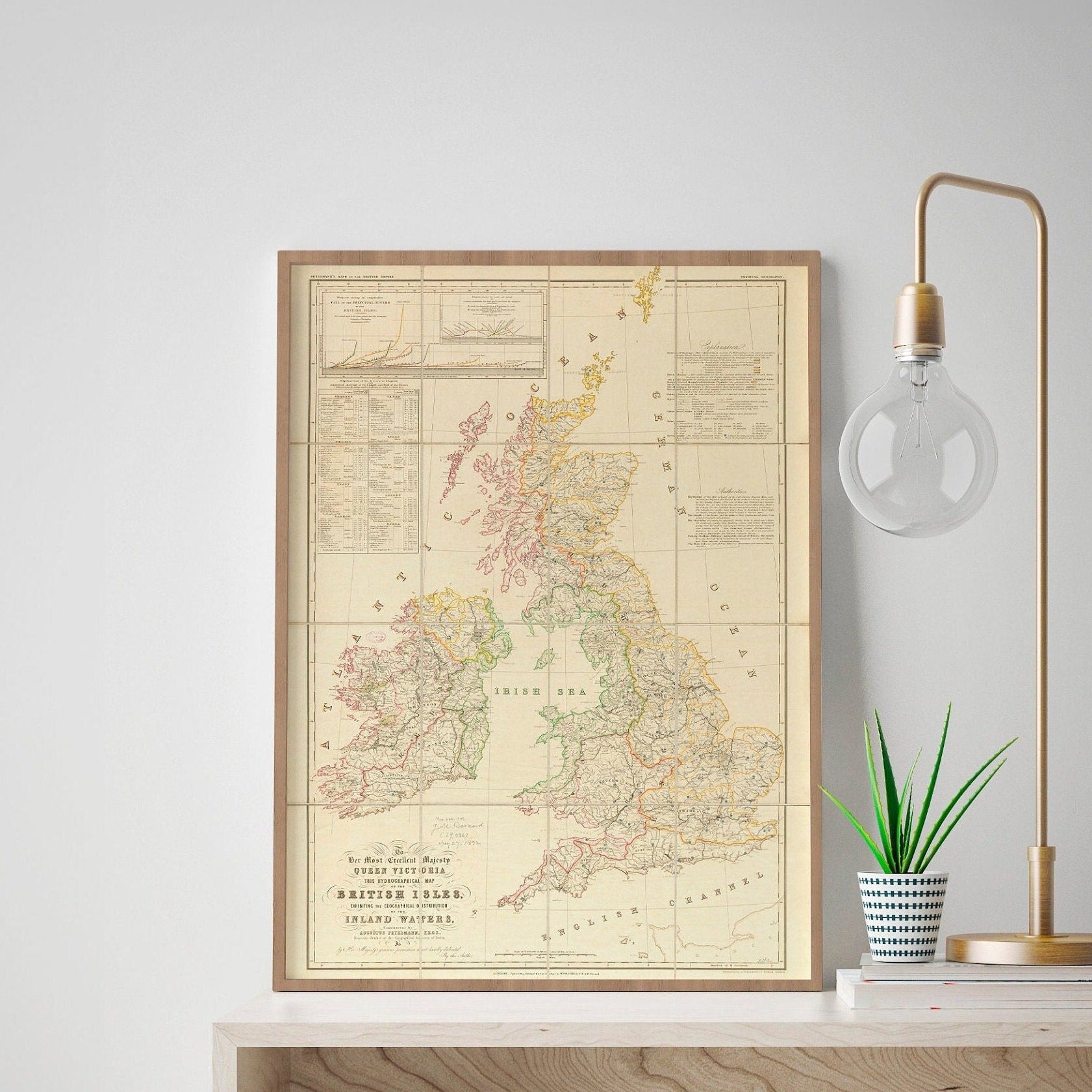 Vintage Victorian Map of the British Isles | Art Print | Historical Home Decor | Antique Travel Poster