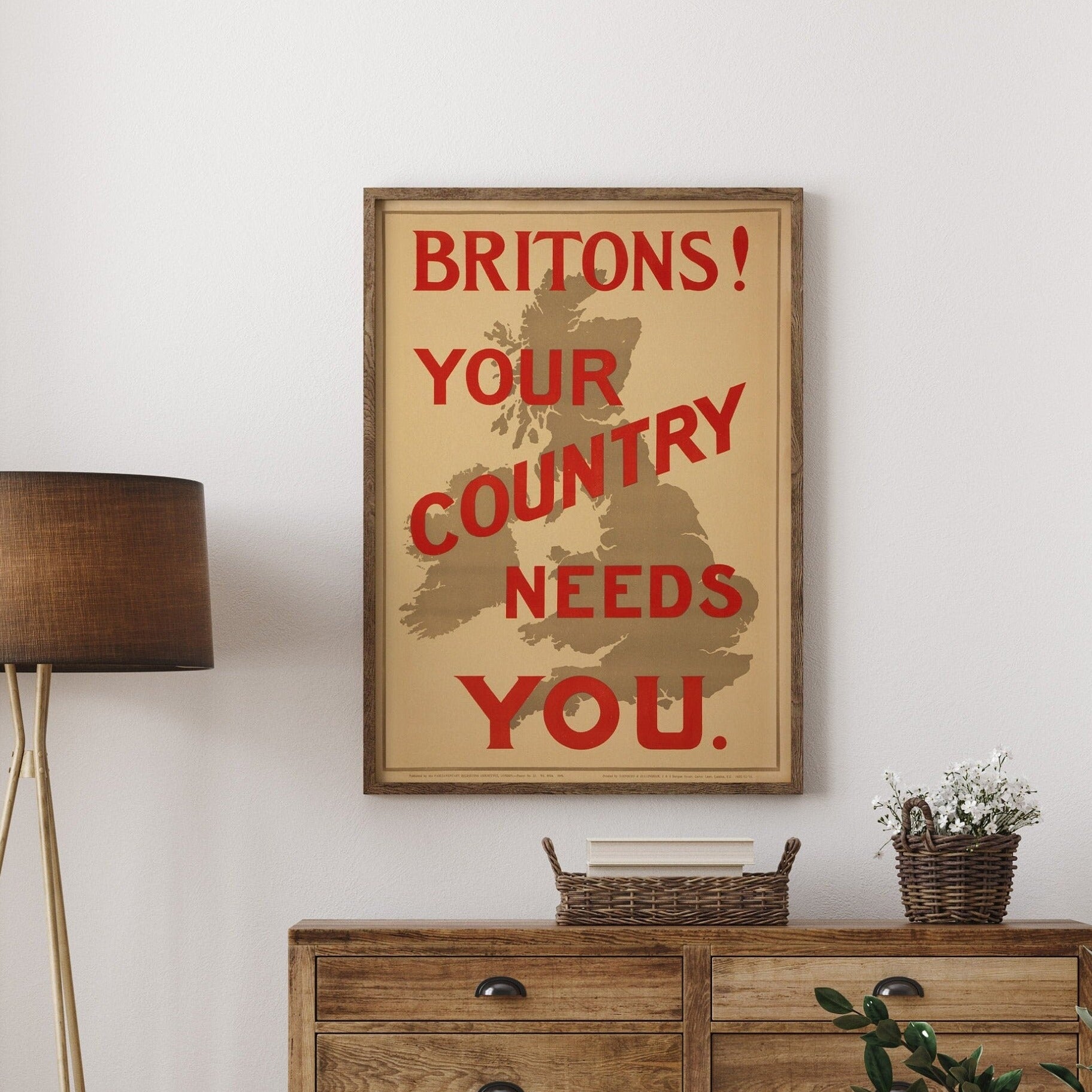 British Wartime Poster Print | Historic War Recruitment Artwork | Vintage Home Decor | Unique Wall Art | WWII Memorabilia