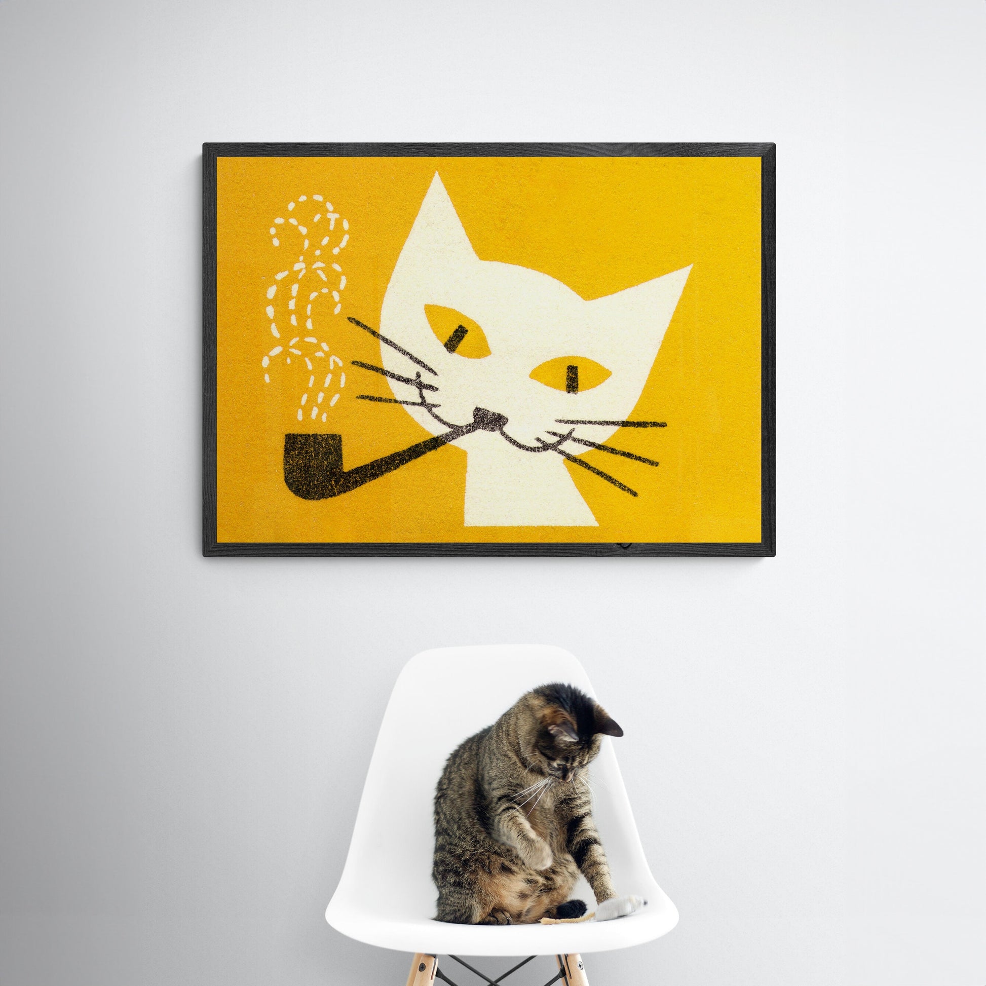 Vintage Cat Poster | Cat Decor | Love Cats Poster | Large Wall Art | Mid Century Modern