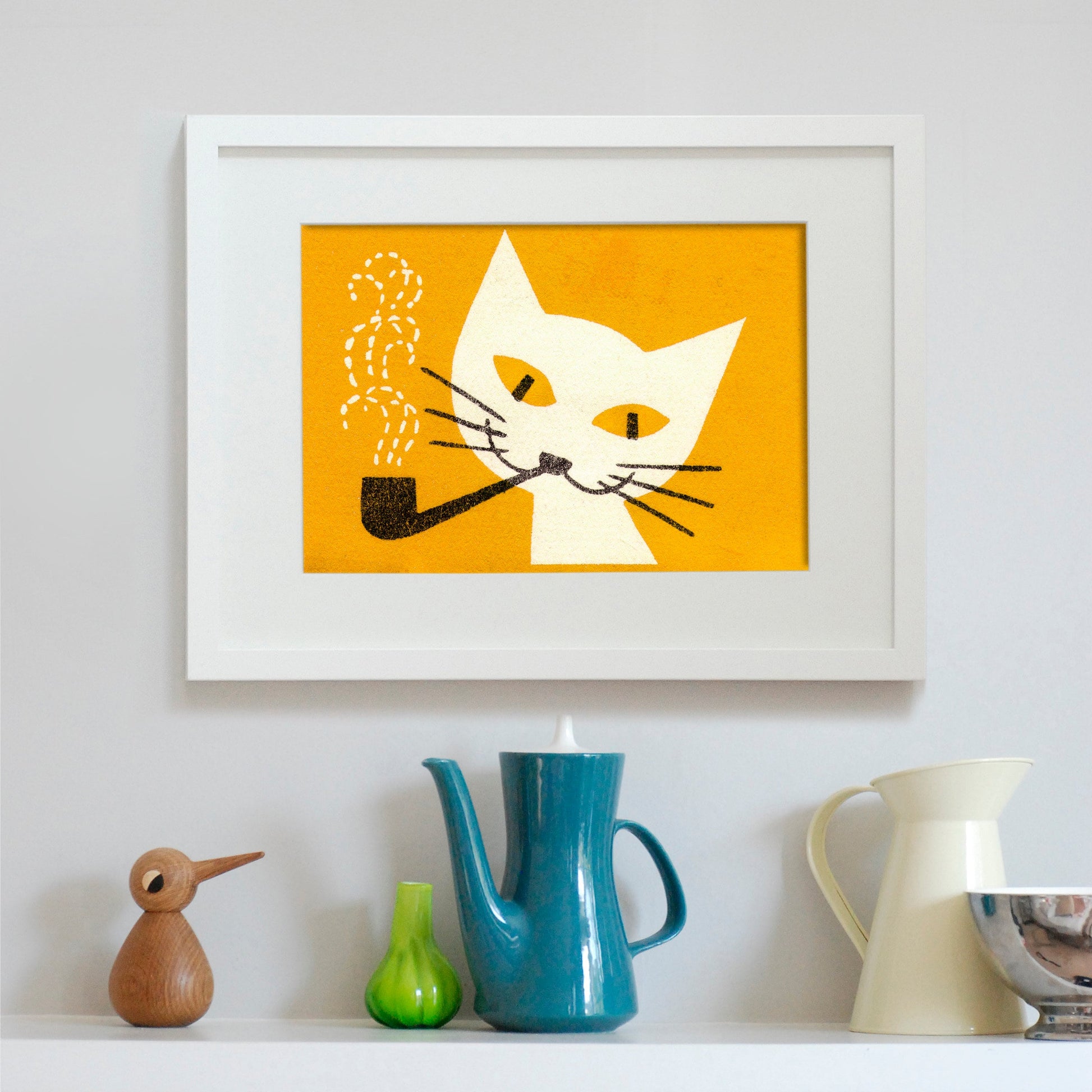 Vintage Cat Poster | Cat Decor | Love Cats Poster | Large Wall Art | Mid Century Modern