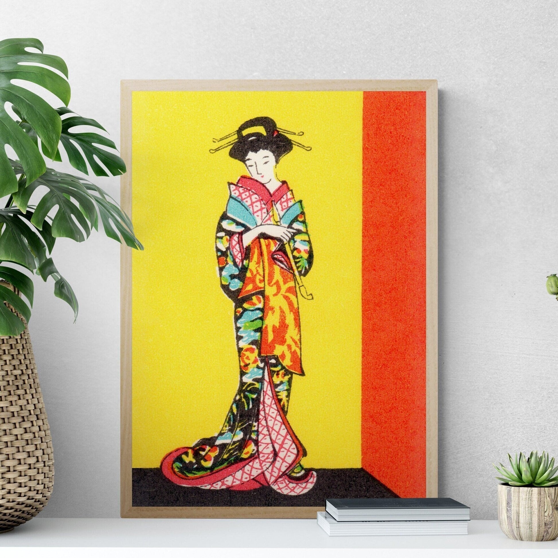 Japanese Geisha Girl Art Print | Vintage Japan Decor | Asian Art