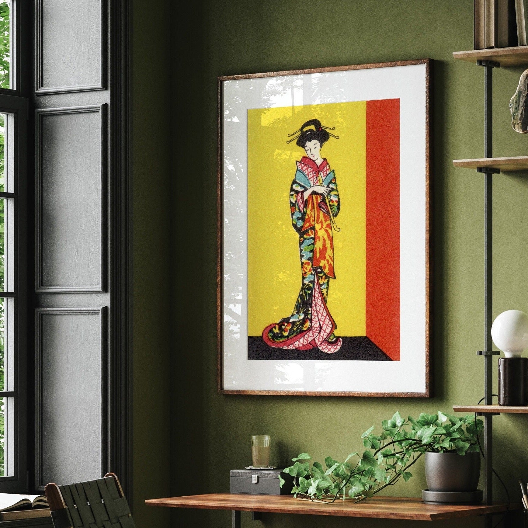 Japanese Geisha Girl Art Print | Vintage Japan Decor | Asian Art
